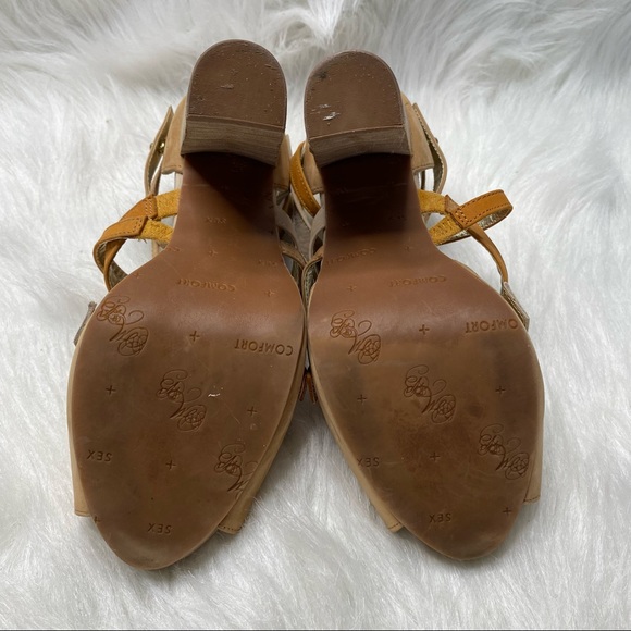 Matt Bernson Special Project Genuine Leather Strappy Stacked Heel Size 6.5 - Picture 8 of 13